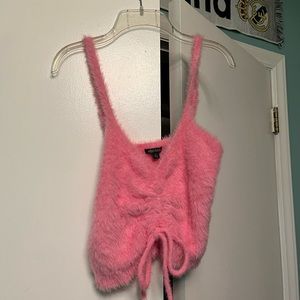 Fuzzy pink crop top from Target!